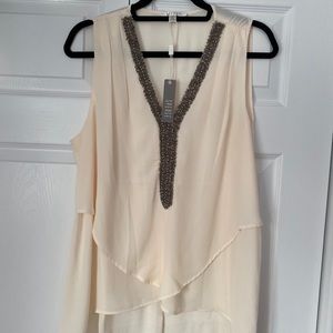 Champagne high low dress shirt